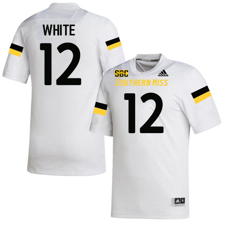 Southern Miss Golden Eagles #12 John White Jersey Football Uniforms-White